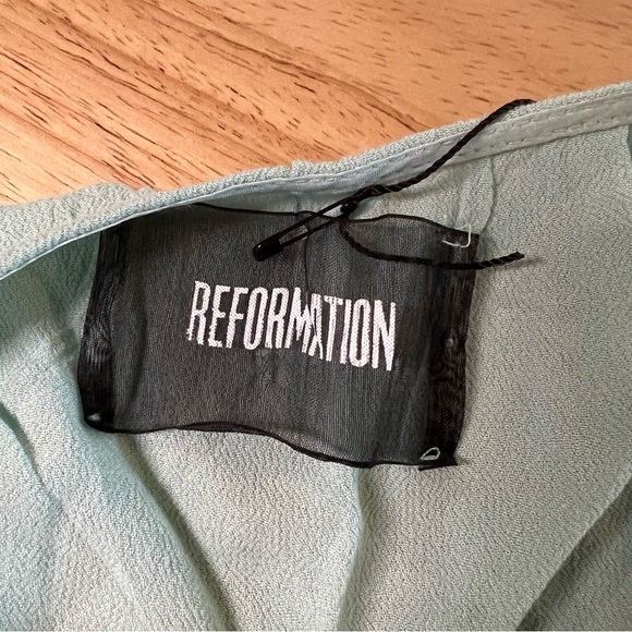 Reformation Cassidy Tank Top Size Large Mint Green Flowy Low Back - Picture 5 of 13